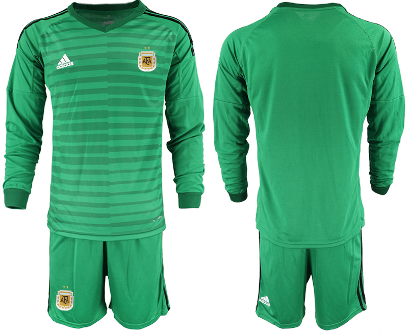Men 2020-2021 Season National team Argentina goalkeeper Long sleeve green Soccer Jersey1->argentina jersey->Soccer Country Jersey